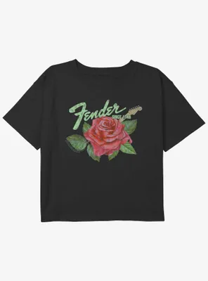 Fender Rose Logo Girls Youth Crop T-Shirt