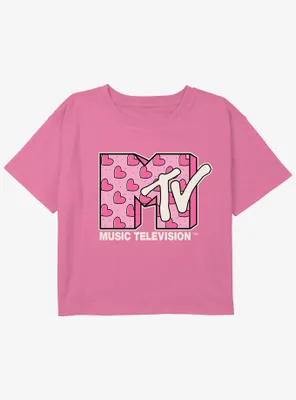 MTV Heart Logo Girls Youth Crop T-Shirt