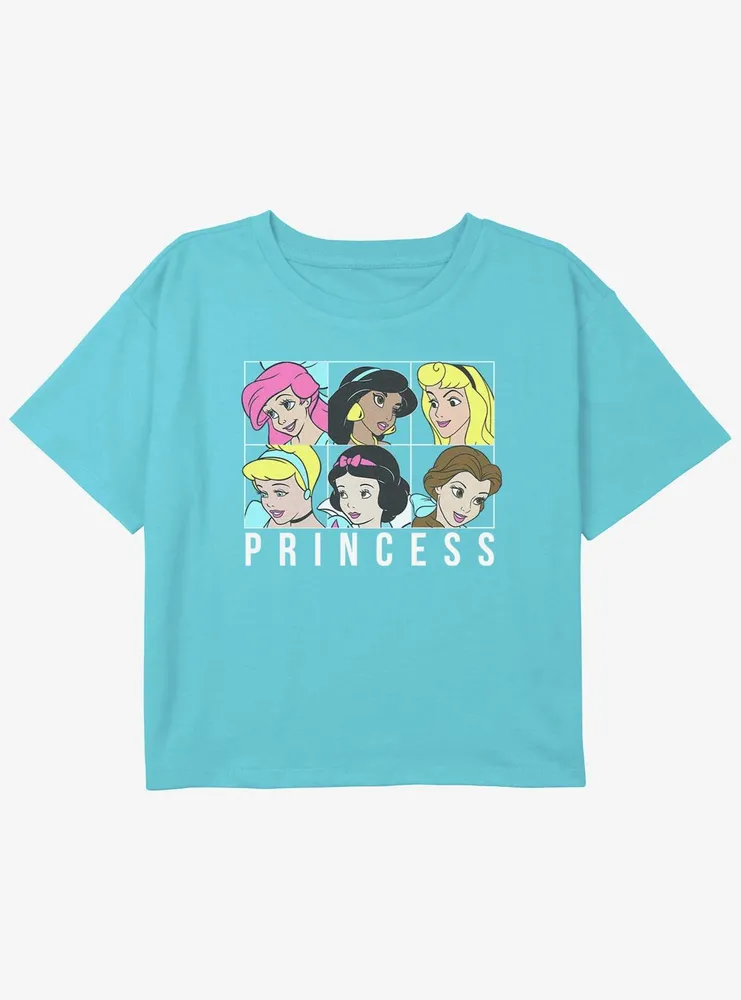 Disney Princesses Lineup Girls Youth Crop T-Shirt