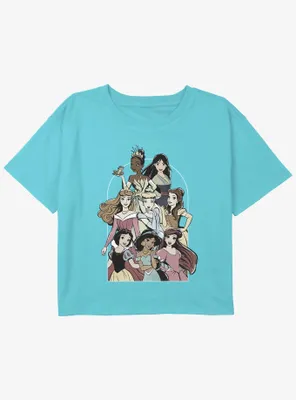 Disney the Princess and Frog Group Girls Youth Crop T-Shirt