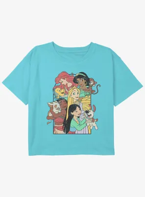 Disney Princesses Princess Pets Girls Youth Crop T-Shirt