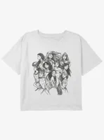 Disney Mulan Princesses Sketch Girls Youth Crop T-Shirt