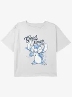 Disney Lilo & Stitch Good Times Only Girls Youth Crop T-Shirt