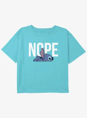 Disney Lilo & Stitch Nope Girls Youth Crop T-Shirt