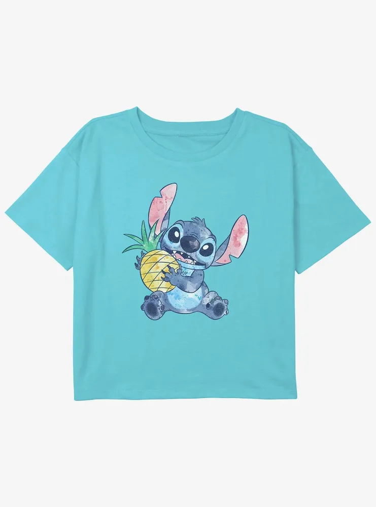 Disney Lilo & Stitch Pineapple Girls Youth Crop T-Shirt