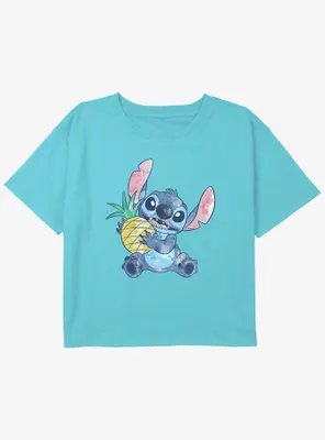 Disney Lilo & Stitch Pineapple Girls Youth Crop T-Shirt