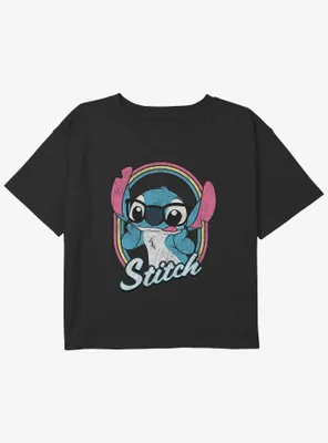 Disney Lilo & Stitch Glasses Girls Youth Crop T-Shirt