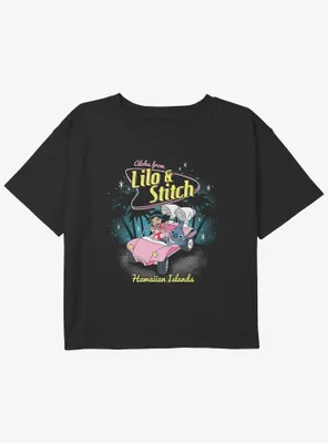 Disney Lilo & Stitch 50's Girls Youth Crop T-Shirt