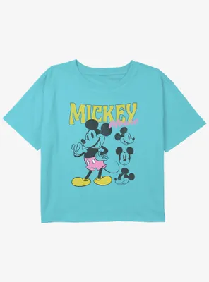Disney Mickey Mouse Poses Girls Youth Crop T-Shirt