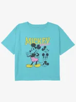 Disney Mickey Mouse Poses Girls Youth Crop T-Shirt