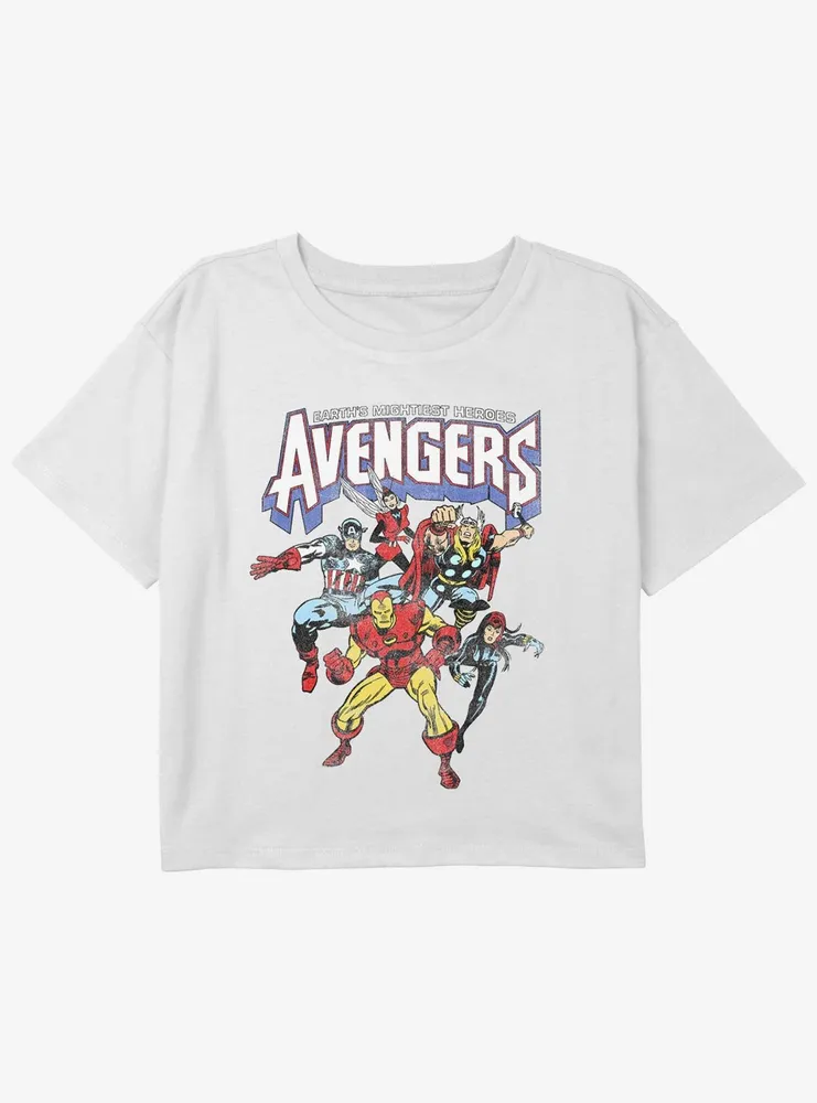 Marvel Avengers Heroes Girls Youth Crop T-Shirt