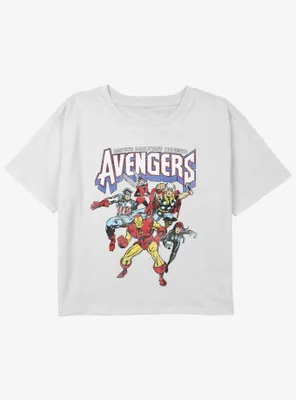 Marvel Avengers Heroes Girls Youth Crop T-Shirt