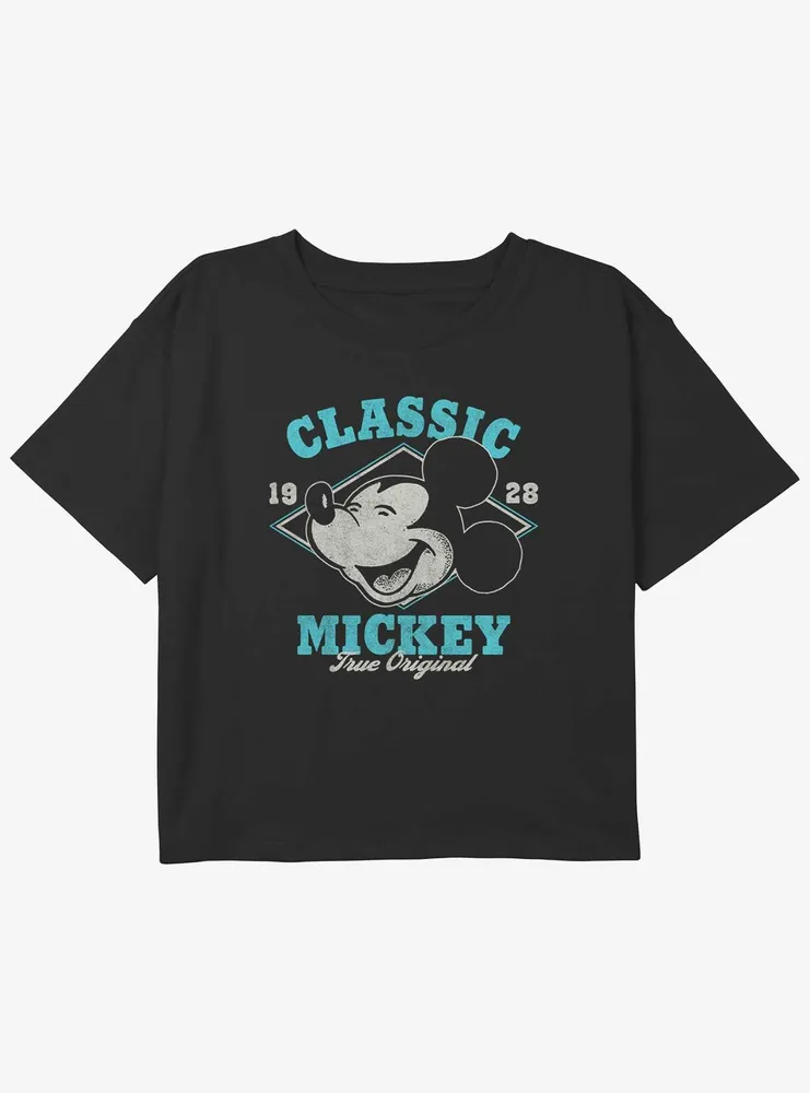 Disney Mickey Mouse True Original Girls Youth Crop T-Shirt