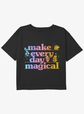 Disney Mickey Mouse Make Every Day Magical Girls Youth Crop T-Shirt