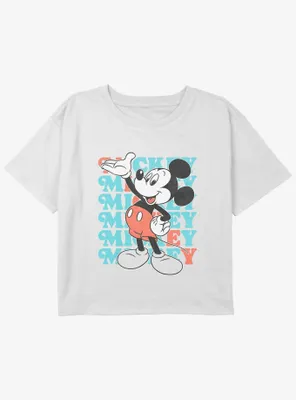 Disney Mickey Mouse Classic Girls Youth Crop T-Shirt
