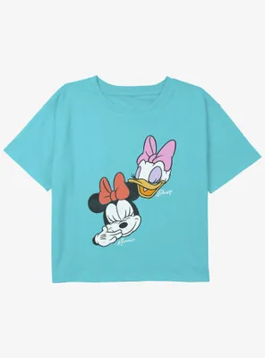 Disney Mickey Mouse Minnie And Daisy Girls Youth Crop T-Shirt