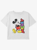 Disney Mickey Mouse Bright Girls Youth Crop T-Shirt