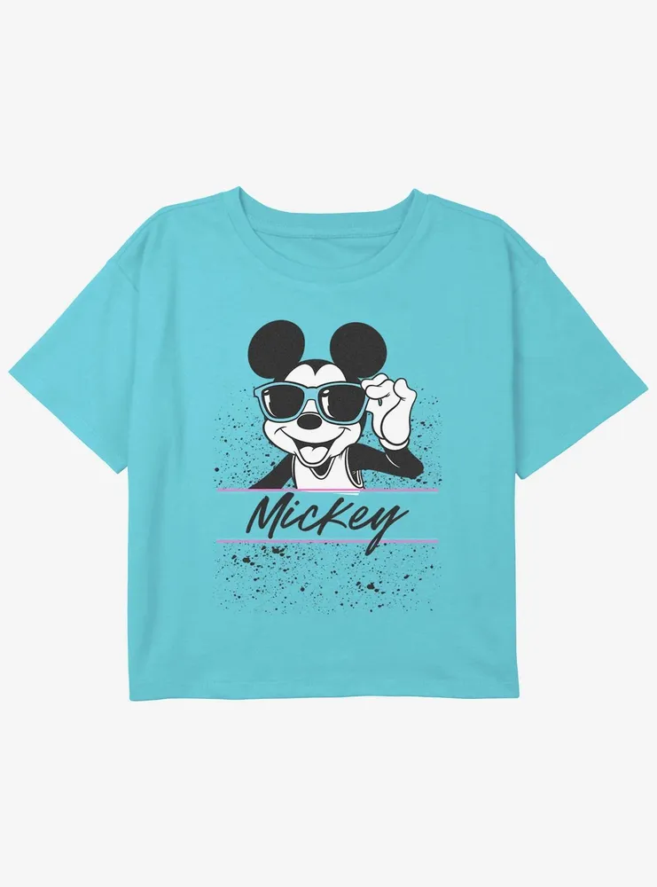 Disney Mickey Mouse 90's Girls Youth Crop T-Shirt