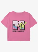 MTV Spring Break Logo Girls Youth Crop T-Shirt