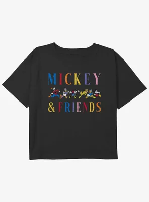 Disney Mickey Mouse & Friends Girls Youth Crop T-Shirt