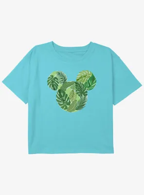 Disney Mickey Mouse Tropical Girls Youth Crop T-Shirt