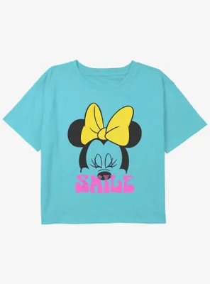 Disney Minnie Mouse Smile Girls Youth Crop T-Shirt