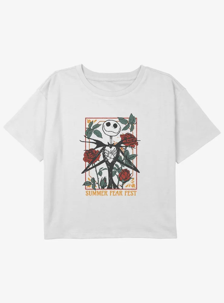 Disney The Nightmare Before Christmas Jack Box Girls Youth Crop T-Shirt