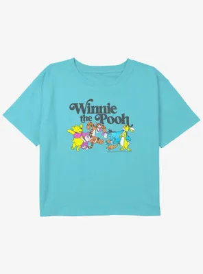 Disney Winnie The Pooh Friend Group Girls Youth Crop T-Shirt