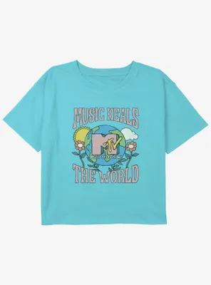 MTV Music Heals Girls Youth Crop T-Shirt