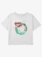Disney The Little Mermaid Ariel Sebastian and Flounder Girls Youth Crop T-Shirt