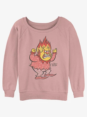 The Year Without a Santa Claus Vintage Heat Miser Girls Slouchy Sweatshirt