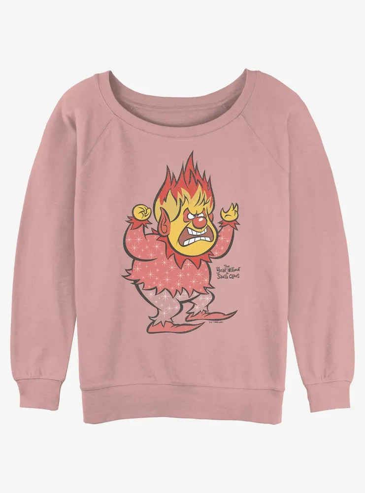 The Year Without a Santa Claus Vintage Heat Miser Womens Slouchy Sweatshirt