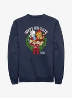 The Year Without a Santa Claus Happy Holidays Wreath Sweatshirt