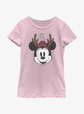 Disney Minnie Mouse Antlers Youth Girls T-Shirt