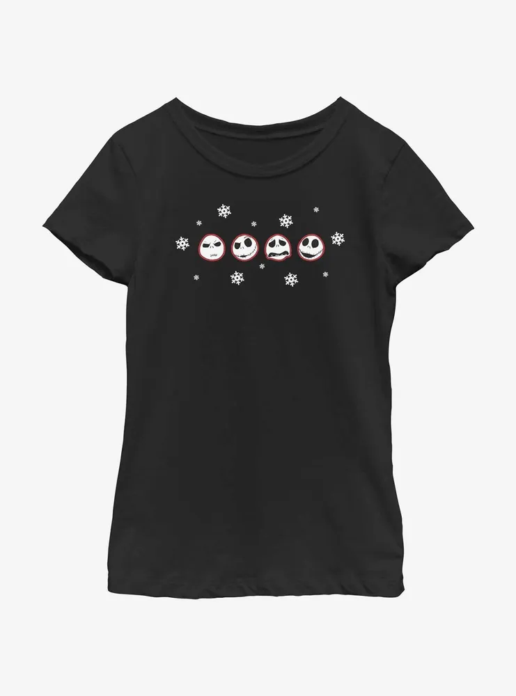 Disney Nightmare Before Christmas Jack Emotes Youth Girls T-Shirt