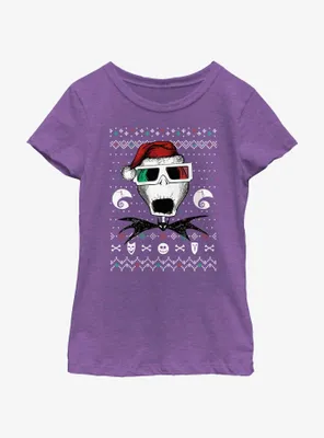 Disney Nightmare Before Christmas Ugly Holiday Jack Vision Youth Girls T-Shirt