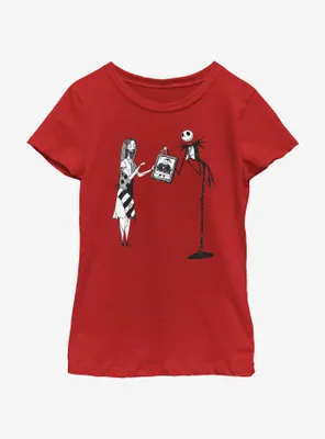 Disney Nightmare Before Christmas Sally & Jack Sandy Claws Youth Girls T-Shirt
