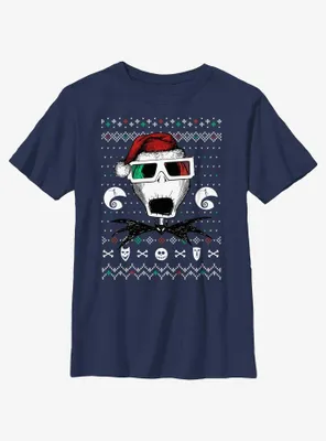 Disney Nightmare Before Christmas Ugly Holiday Jack Vision Youth T-Shirt