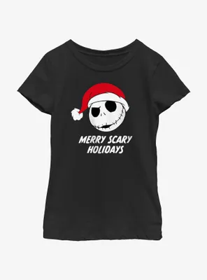 Disney Nightmare Before Christmas Merry Scary Holidays Youth Girls T-Shirt