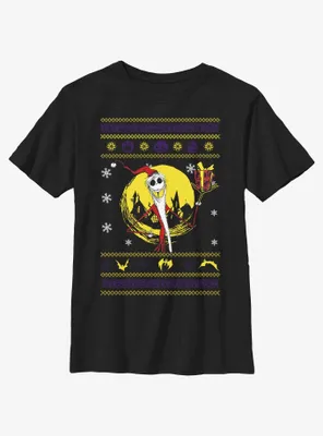 Disney Nightmare Before Christmas Jack Ugly Holidays Style Youth T-Shirt