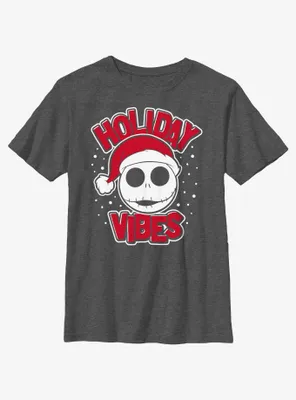 Disney Nightmare Before Christmas Holiday Vibes Jack Youth T-Shirt