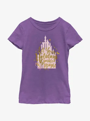 Disney Princesses Holidays Sparkle Bright Youth Girls T-Shirt