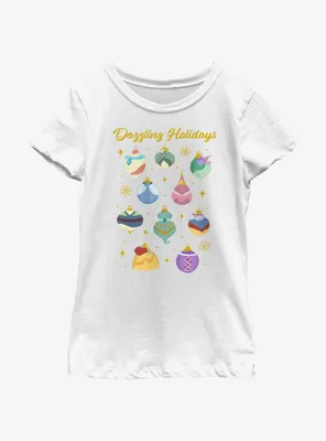 Disney Princesses Dazzling Holiday Ornaments Youth Girls T-Shirt