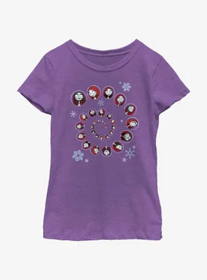 Disney Nightmare Before Christmas Sally Winter Swirl Youth Girls T-Shirt