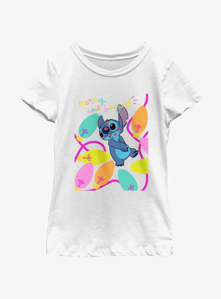 Disney Lilo & Stitch Merry And Bright Youth Girls T-Shirt