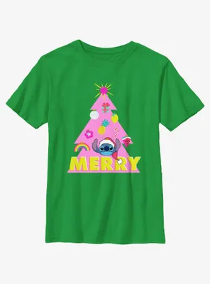 Disney Lilo & Stitch Merry Christmas Tree Youth T-Shirt