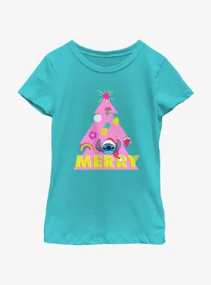 Disney Lilo & Stitch Merry Christmas Tree Youth Girls T-Shirt