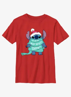 Disney Lilo & Stitch Who Wants Snow Youth T-Shirt