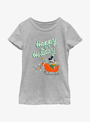 Disney Mickey Mouse Happy Holiday Youth Girls T-Shirt