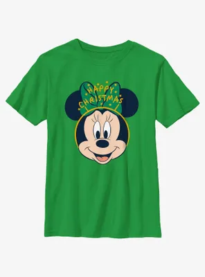 Disney Minnie Mouse Happy Christmas Ears Youth T-Shirt